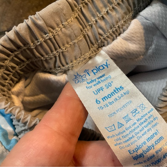 i play. Blue and White Striped Swim Trunks - Picture 3 of 9